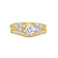 thumbnail image 3 of Round White Cubic Zirconia Three Stone Enhancer Guard Ring 10k Yellow Gold Ring Size - 7, 3 of 3