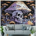 thumbnail image 4 of PRATYUS  Mushroom Tapestries Skull Skeleton, Leaves, Large Purple Tapestry for Bedroom, Wall Hanging for Room (Multi Sizes) Painting, 4 of 6