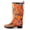 Orange Floral, variant on Women’s Tall Rain Boots Waterproof Garden Boots for Women, Sunflower Print Non-Slip Sole, Lightweight Durable Outdoor Boots, Green, Size 6