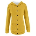 thumbnail image 6 of Duoif Women's Hoodies, Women's Long Sleeve Cardigan - Casual Button Pocket Design Womens Sweatshirt Yellow S, 6 of 8