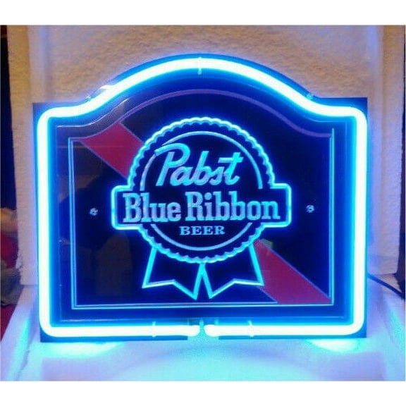 Queen Sense 14" Pabst Blue Ribbons Beer Neon Sign Acrylic 3D Carved Man Cave Handmade Neon Light 114PBRB3D