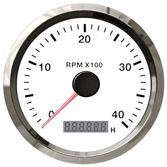 Boat Tachometer Engine Stainless Steel Bezel Hour Meter LCD Display With M16 M18 Sensor For Car Motorcycle 3k 4k 8k RPM ,Easy to Calibrate