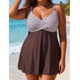 thumbnail image 4 of Stamzod Plus Size Swimsuit for Women 2026 Summer Front Cross Striped Bathing Suit 2026 Women's Tankini Swimsuits with Boyshorts, 4 of 7