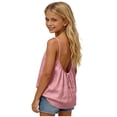 thumbnail image 3 of HAOTAGS Girls Ruched-Back Tank Top (5-14), Cute Loose Strappy Cami with Drawstring Pink 9 Years, 3 of 10