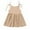 Khaki, variant on Edvintorg baby girl clothes summer dress Toddler Baby Girl Children's Cotton and Linen Suspender Dresses Solid Color beach Vest Skirt 3Months-4Years