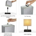thumbnail image 7 of Touch Control Table Lamp with 2 USB Charging Ports, 1 AC Outlets and 2 Phone Stands, Modern USB Desk Lamp with Black Wooden Base and Grey Shade Suitable for Bedroom, Living Room, 7 of 7