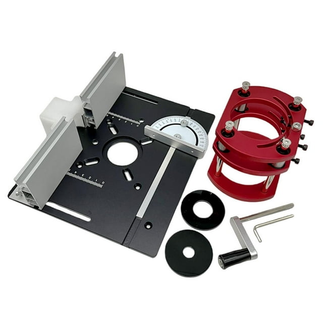 Herramienta de inserción de mesa, fresadora de madera de aluminio, máquina cortadora de tablero abatible, carpintería Negro kusrkot Bancos de carpintería