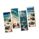 thumbnail image 5 of 4 piezas de arte de pared de tortuga marina, imágenes de playa, artesanías realistas, obras de arte modernas , decoración de pared para habitac, 5 of 9