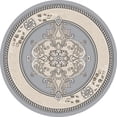 thumbnail image 3 of Glamour Hand Carved Thick Plush Pile Boho Traditional Oriental Floral Area Rug Carpet For Living Room Bedroom (Sand Grey Cream, 5' 3" x 5' 3" Round), 3 of 26
