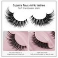 thumbnail image 5 of 5 Pairs False Eyelashes Fox Eye, Natural Look Fluffy Wispy Cat Eye Fake Lashes Faux Mink Strip Lashes, 5 of 8