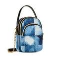 thumbnail image 7 of FORMRS Crossbody Bag for Women Quilted Travel Shoulder Cell Phone Purse with Chain Strap Handbag, Blue Pattern, 7 of 7