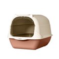thumbnail image 3 of Portable Cat Litter Box with Handle, Fully Enclosed Front Entry & Litter Filter Pedal, Covered Kitty Toilet for Odor Control, Large Space Design, 3 of 12