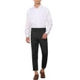 thumbnail image 2 of INSPIRE CHIC Striped Dress Pants for Men's Pleated Front Business Tapered Cropped Trousers 30 Black, 2 of 5