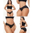 thumbnail image 3 of Aijolen Cotton Underwear for Women Lace Edge Bikini Cheeky Panties Ladies Briefs 6 Pack(L,Black), 3 of 8