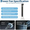 thumbnail image 2 of Memoryfield 3-Speed Oscillating Tower Fan, with Remote, White, 2 of 8