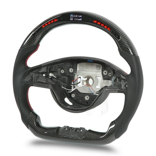 Volant de Course, Installation Simple Fibre de Carbone LED Protection contre l'Oxydation du Volant pour Automobile