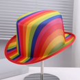thumbnail image 3 of Hsqqdc Rainbow Magician Tall Top Hat, Colorful Fedora Performance Hat for Carnival Party Events, 3 of 7