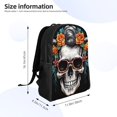 thumbnail image 4 of Haiem Flower Horn Skull A Backpack - Stylish and Durable 15-inch Laptop Backpack with Waterproof Oxford Fabric, 4 of 8