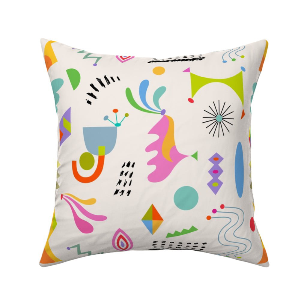 Abstract 18x18 minimal design graphic Abstract Multicolor Minimal Nature Design Throw Pillow 