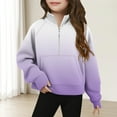 thumbnail image 2 of LIaqionyy Girls Half Zip Sweatshirt Long Sleeve Pullover Lightweight Tops Kids Cute Tee Sweater Thumb Hole, 2 of 5