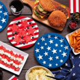thumbnail image 3 of 4th of July American Flag Patriotic Party Supplies Disposable Paper Plates Napkins Cocktail Napkins Cups Tablecloth and Banner for Election Day 4th of July Independence Day Decorations, Serve 25, 3 of 10