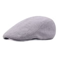 thumbnail image 7 of Men's Cotton Blend Flat Ivy Gatsby Newsboy Driving Hat Cap Light Gray, 7 of 7