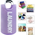 thumbnail image 4 of Mziart Collapsible Laundry Basket with Padded Handles, 90L Laundry Hamper Large Fabric Foldable Dirty Clothes Hamper Storage Basket for Bedroom Bathroom Nursery Laundry Room Organization (Purple), 4 of 7