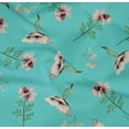 thumbnail image 4 of oneOone Cotton Poplin Twill Turquoise Blue Fabric Flower & Leaves Watercolor Dress Material Fabric Print Fabric By The Yard 56 Inche Wide, 4 of 4