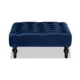 thumbnail image 2 of Baxton Studio Keswick Blue Velvet Upholstered Button Tufted Ottoman, 2 of 7