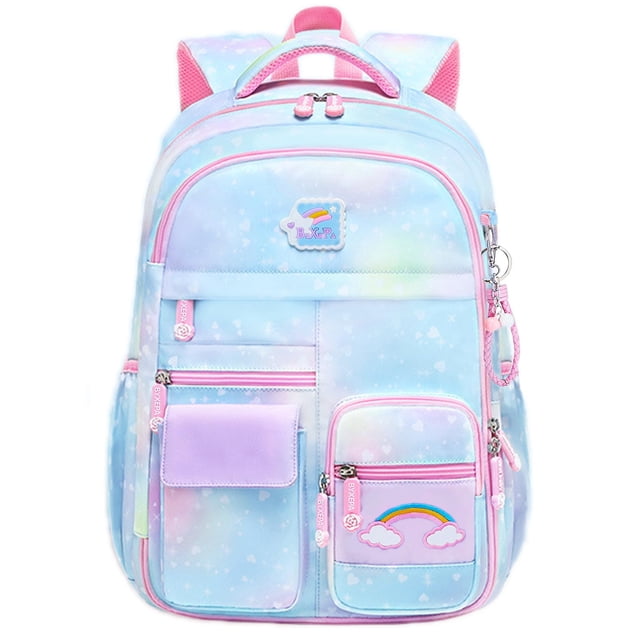 Mochila BYXEPA Princess Rainbows para niñas, escuela, 41 x 17 x 29 cm