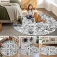 thumbnail image 5 of Grey Shell Starfish Coastal Round Area Rug 6Ft Washable Circle Rugs for Bathroom Office, Nautical Ocean Summer Beach Non-Slip Carpet Floor Mats Indoor Outdoor Carpet Runner Aesthetic Home Decor, 5 of 8
