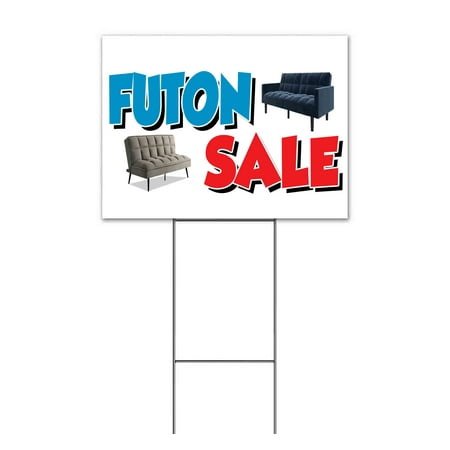 Futon Sale (18" x 24") Yard Sign, Includes Metal Step Stake