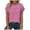 Hot Pink, variant on TTUHYWXI Women's Casual Round Neck Basic Pleated Tops Short Sleeve Loose Fit Curved Keyhole Back Chiffon Blouses Tshirts (Pink, M)