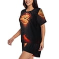 thumbnail image 3 of Womens Pajama Sets With Pocket, Bat Sun Forest Path Lounge Sets Short Sleeve Sleepwear PJ Sets for Women, 3 of 6