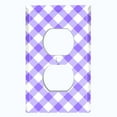 thumbnail image 2 of Metal Light Switch Wall Plate Outlet Cover (Purple Gingham Picnic Wallpaper- Single Duplex), 2 of 2