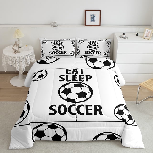Erosebridal Soccer Player Comforter Sets Queen Size, American Football Comforters & Duvets, Sports Lover Decor, Reversible 3pcs