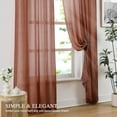 thumbnail image 2 of Terracotta Sheer Curtains for Living Room Patio Door, Elegant Cotton Linen Textured Light Filtering Privacy Sheer Drapes Natural Farmhouse Voile Curtains Rod Pocket, W52 x L108 in, 2 Panels, 2 of 15