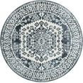 thumbnail image 2 of Unique Loom Sheldonian Oxford Rug Blue/Ivory 5' Round Border Bohemian Perfect For Dining Room Entryway Bed Room, 2 of 2