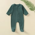 thumbnail image 2 of BOBOGOJP Baby Footies Pajamas, 2-Way Zipper Baby Sleepers with Mitten Cuffs - Long Sleeve Baby Zip Up Onesie for 0-12 Months Dark Green for Size 3-6 Years, 2 of 4