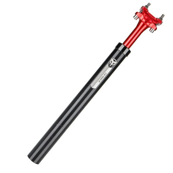 GEWAGE Adjustable Shock-Absorbing Bicycle Seatpost - CNC Aluminum Alloy, Red/Black, 27.2/30.9/31.6mm x 400mm, Lightweight Design