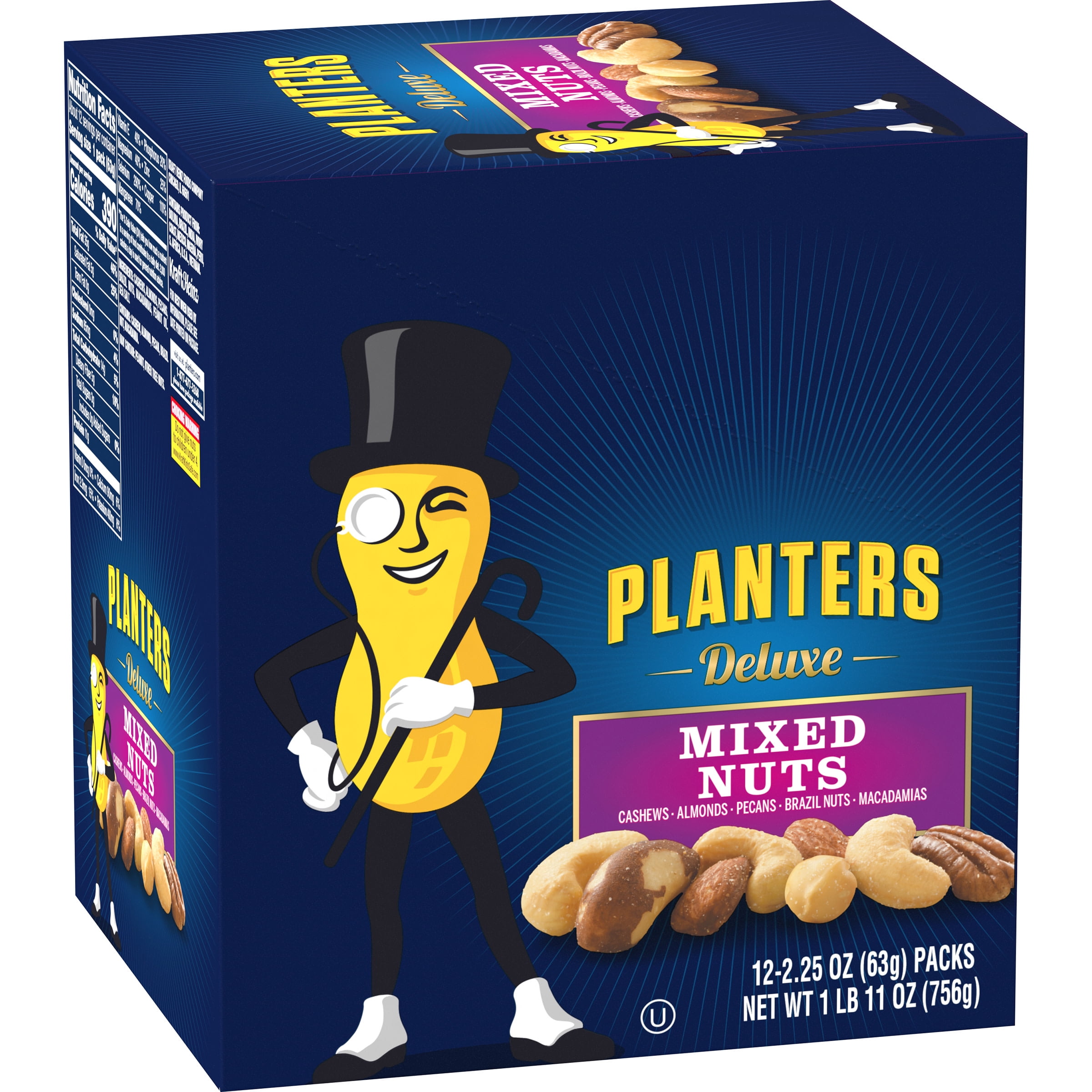 Planters Deluxe Mixed Nuts 12 2.25 oz Pouches