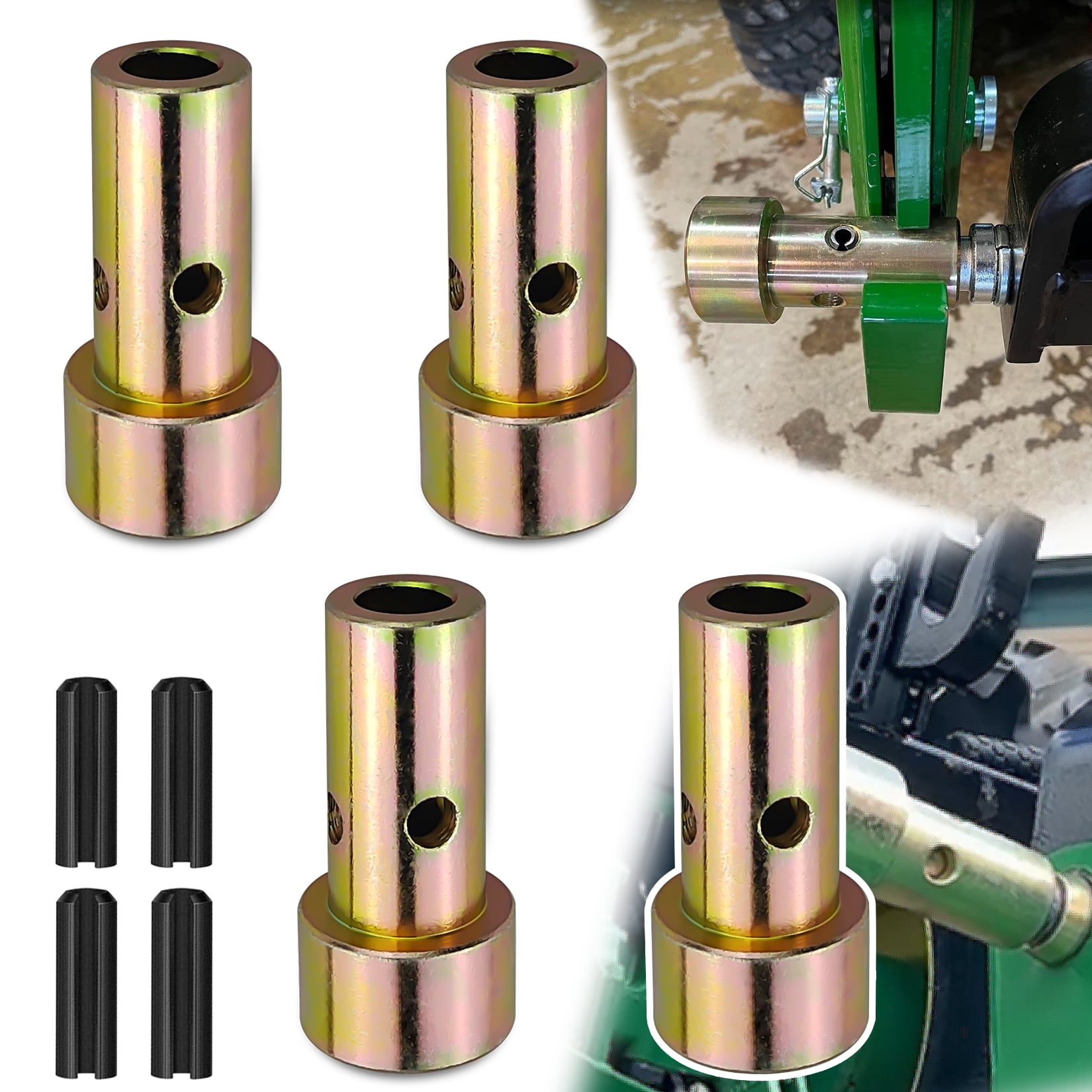 VIAGL 2 Pair of Cat 1 Quick Hitch Adapter Bushings Set for Category I