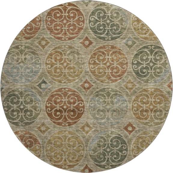 Dalyn Rugs Premium Machine Washable Mayfield AMF738 Taupe 8' x 8' Round Rug