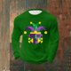 thumbnail image 2 of Camisetas Casuales de los Hombres de Moda Suelta Elástica Fitness Home Carnaval Impreso de Manga Larga con Cuello Redondo con Poliéster Suave, Top Transpirable, 2 of 5