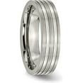 thumbnail image 5 of Chisel Titanium Brushed and Polished 6.2mm Grooved Band - Ring Size 9.0-3.7gm, 5 of 8