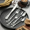 thumbnail image 6 of Neoyler 5 Pack Palaces Stainless Steel Cutlery Set 5 Piece Knife Fork Spoon Thanksgiving Plates Dinnerware Sets Christmas Plates Christmas Dinner Plates for Hotels 8.2x1.7x2.4in Silver, 6 of 7