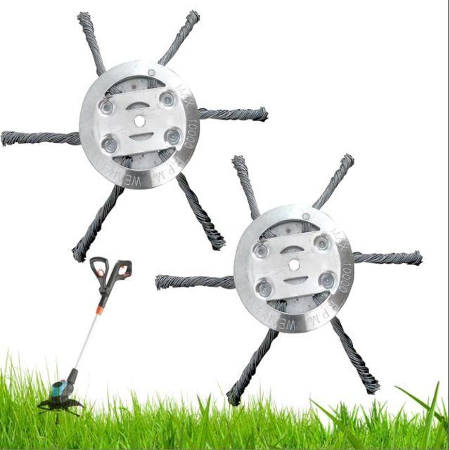 WeiHuan Toys Cabezal cortador de cepillo Universe de 2 piezas - Nuevo dispositivo de deshierbe universal 2024 para cortacésped (6 cabezales)