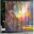 thumbnail image 4 of Ambesonne Nature Shower Curtain, Lake Art Brush, 69"Wx75"L, Multicolor, 4 of 5