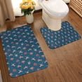 thumbnail image 2 of Honeii Octopus Sea Life Pattern Bathroom Anti-Skid Pad Bathroom Mat Vintage Seamless Pattern Not-Slip Toilet Rug Set, 2 of 6