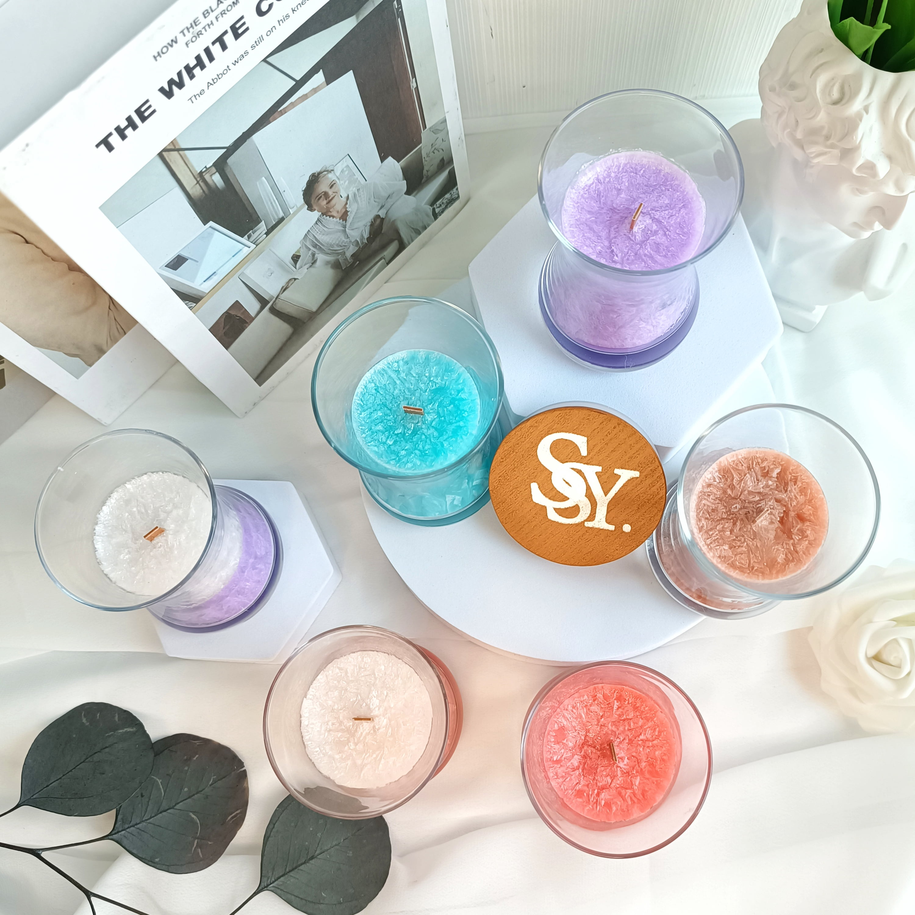 Sea Salt Scented Candles for Home-Jar candles 3.5 oz - Wooden Wick Candle-Candles Gift for Women -Aromatherapy candles
